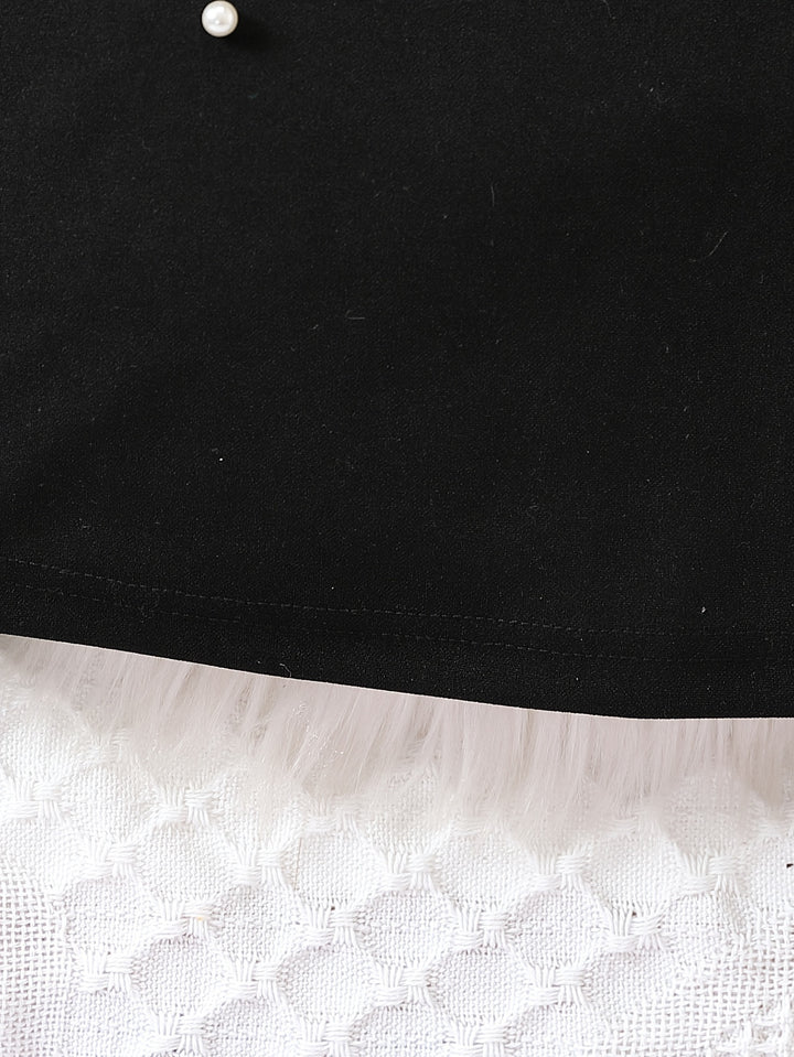 Splicing Long Sleeve Collar Dress Girls Spring Fall Christmas Gift