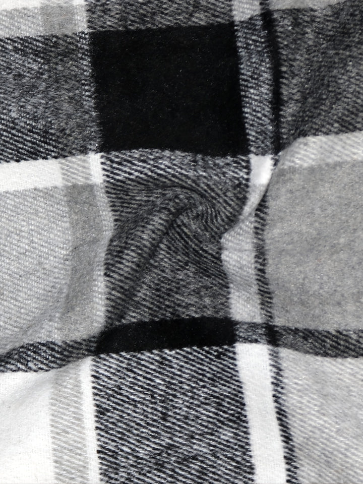 Oversized Plaid Shirt Jacket, Long Sleeve Button Up Casual Plaid Shacket For Spring & Fall, Women's Clothing