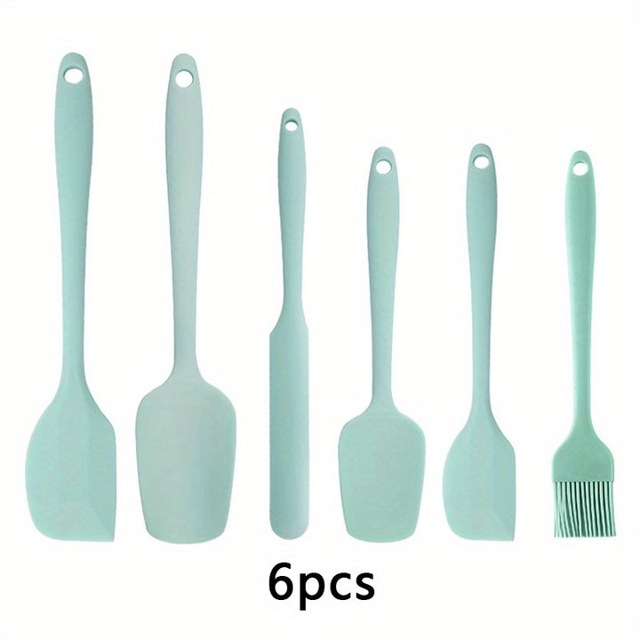 5pcs/6pcs, Large and Small Silicone Spatulas, Oil Brush, and Long Macaron Spatula - Essential Baking Supplies for Cakes, Cheese, and More