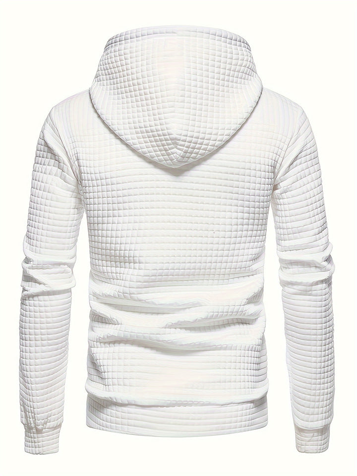 Men's Casual Suit Autumn And Winter Outdoor Sports Fitness Hooded Sweater Fashion Trendy Brand Waffle Jogging Training Two-piece Set