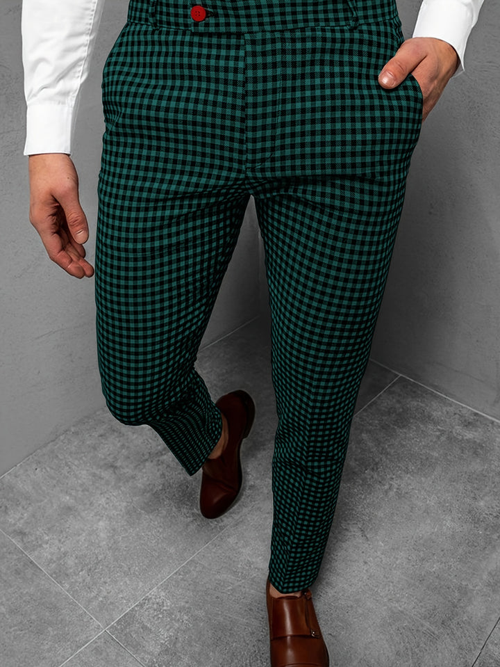 New Men's Plaid Casual Pants Business Social Suit Pants