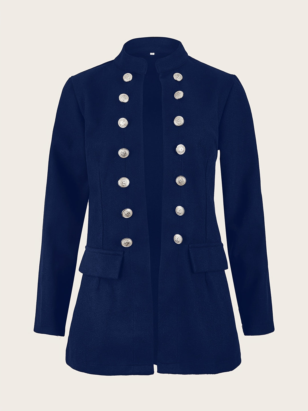 Open Front Solid Blazers, Elegant Long Sleeve Open Front Outwear, Women's Jacket & Coat