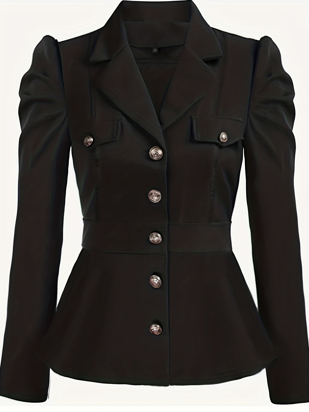 Single Breasted Blazer, Elegant Lapel Long Sleeve Outerwear, Women's Clothing