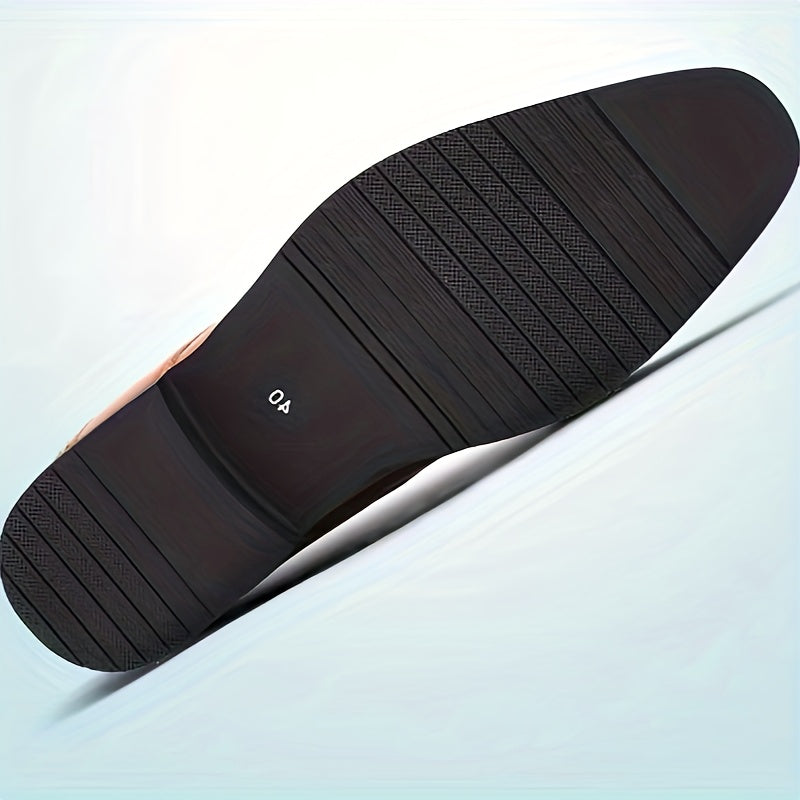 Men's Triple Monk Strap Slip On Loafers Formal Business Casual Comfortable Dress Shoes For Men