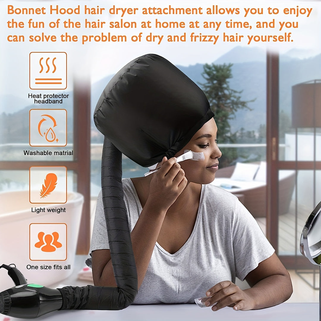 Soft Bonnet Hood Hair Dryer Attachment With Headband, Hooded Hair Dryer Cap Used For Hair Styling, Deep Conditioning And Hair Drying