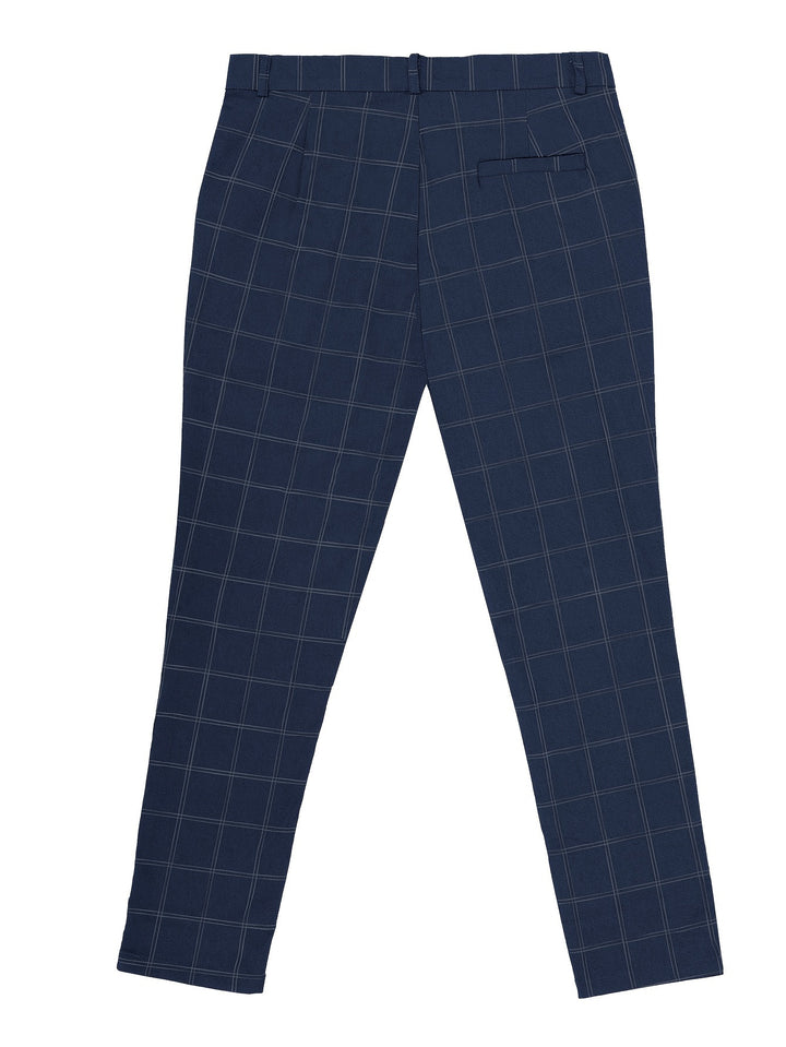 Slim Fit Plaid Slacks, Men's Casual Vintage Style Slightly Stretch Dress Pants For Business Banquet