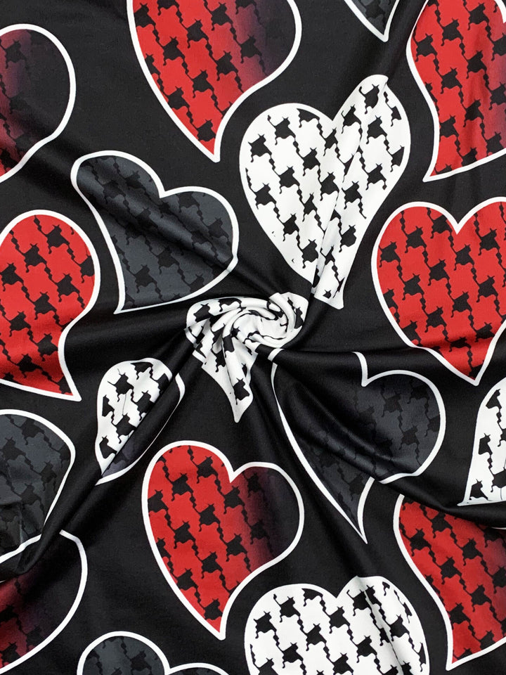 Women's Valentine's Day Jumpsuit, Plus Size Heart Print Round Neck Wide Leg Cami Jumpsuit With Pockets