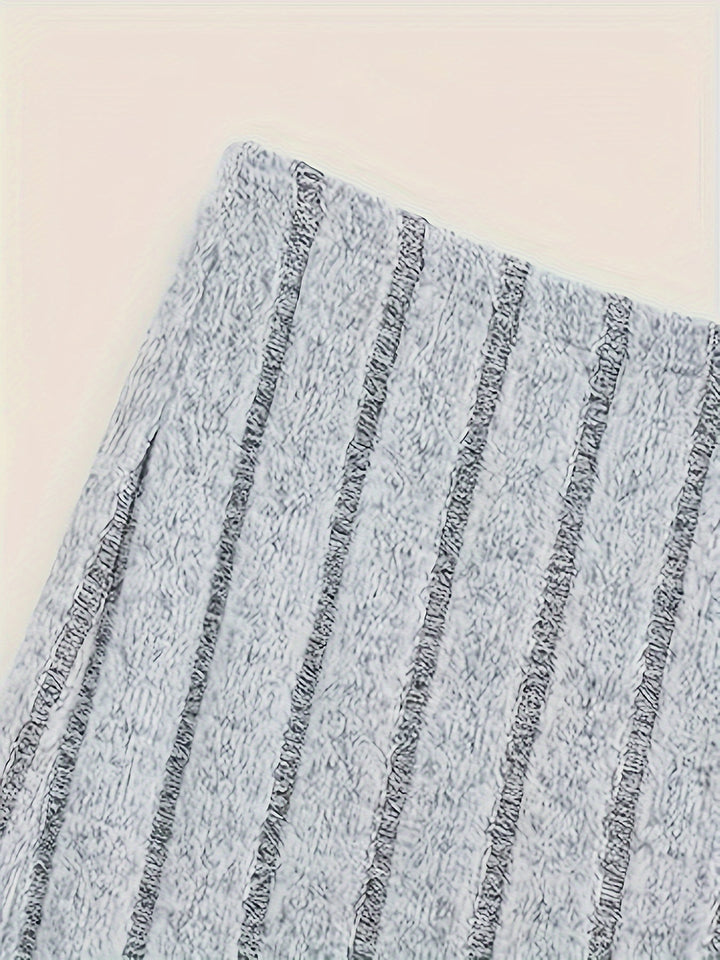 Plus Size Casual Skirt, Women's Plus Solid Ribbed Elastic High Rise High Stretch Maxi Midi Skirt