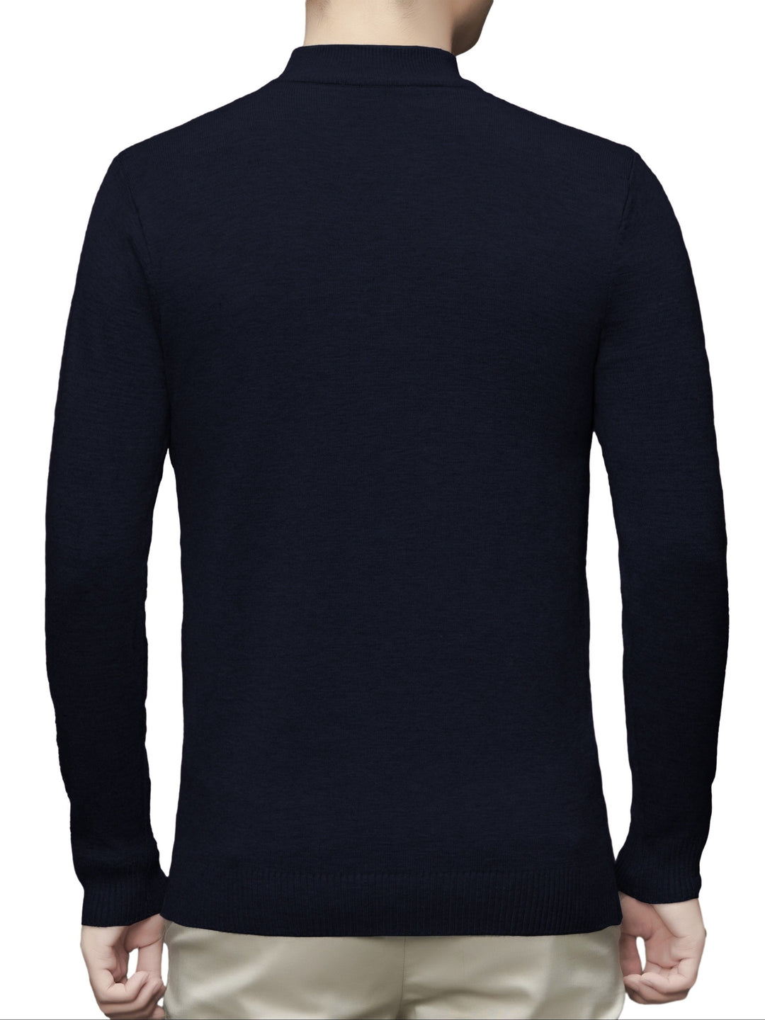 Men's Stylish Solid Knitted Pullover, Casual  Breathable Long Sleeve Turtle Neck Top For City Walk Street Hanging Outdoor Activities
