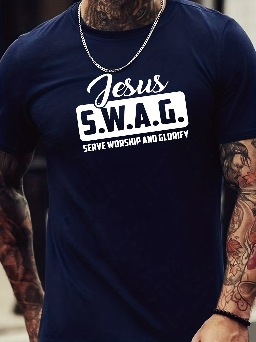 Tees For Men, 'Jesus Swag' Print T Shirt, Casual Short Sleeve Crew Neck Tshirt For Summer Spring Fall, Tops As Gifts