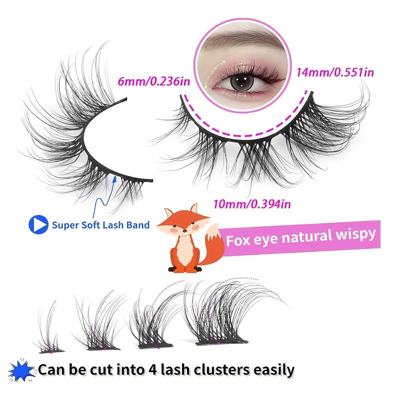5 Pairs Cat Eye Fox Eye Imitation Mink False Eyelashes Sexy Lashes Extension Makeup