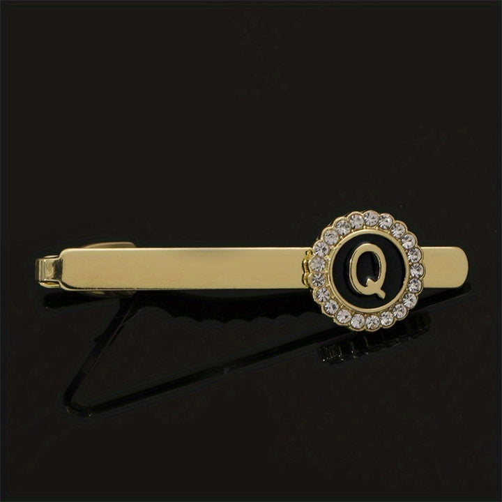 Men's Tie Clip Zirconia Initial Letter Lapel Clip Tie Clip Tie Accessories