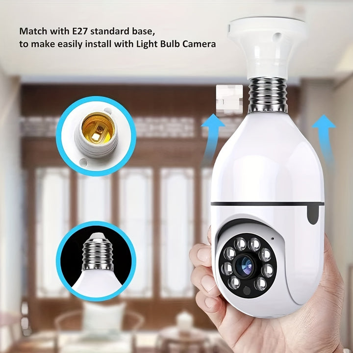 Secure Your Home With 5G Dual-Band WiFi 1080p HD E27 Bulb Camera With Automatic Tracking, Full-Color Night Vision & Two-Way Audio!