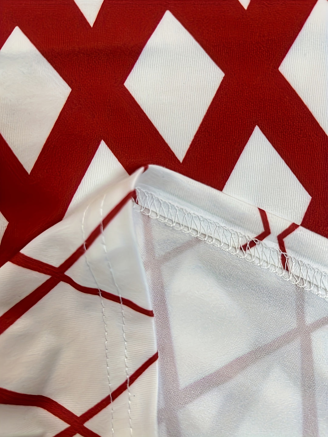 Plus Size Elegant Dress, Women's Plus Geometric Print Long Sleeve Notched Neck Slim Fit Dress