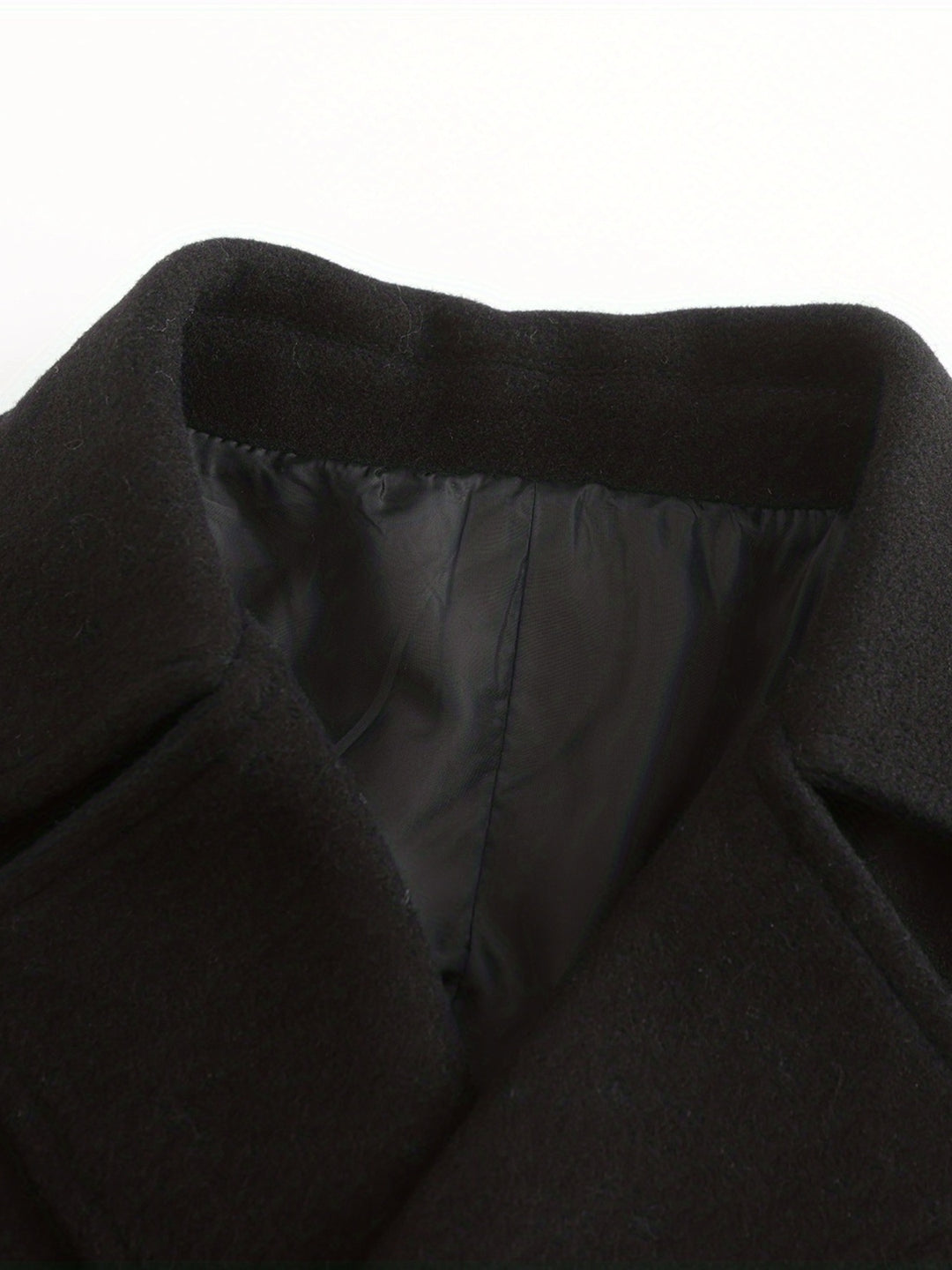 Men's Elegant Double Breasted Trench Coat, Casual Loose Fit Overcoat For Fall Winter Business