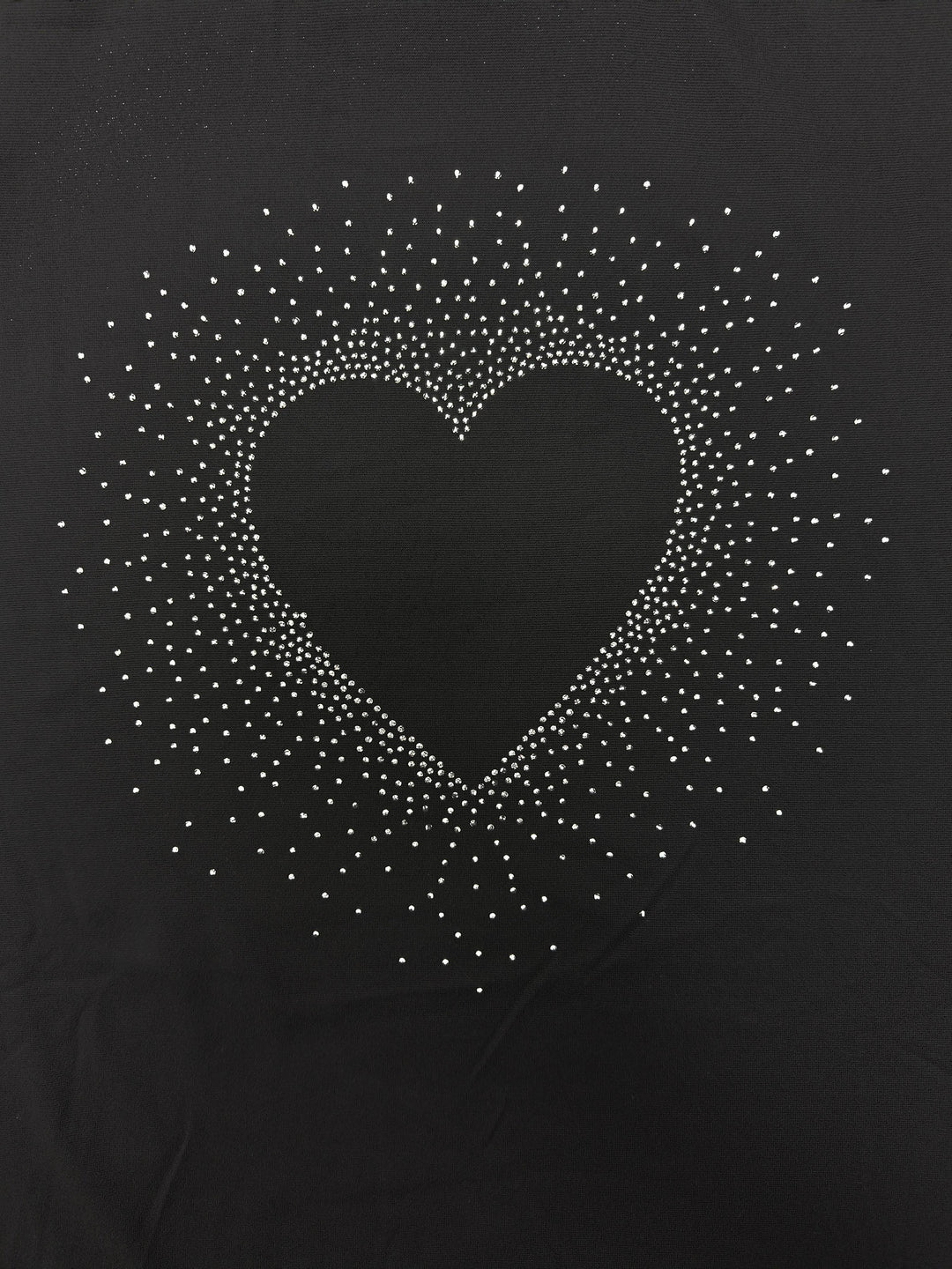 Plus Size Heart Rhinestone Top, Casual Mock Neck Long Sleeve Top, Women's Plus Size Clothing