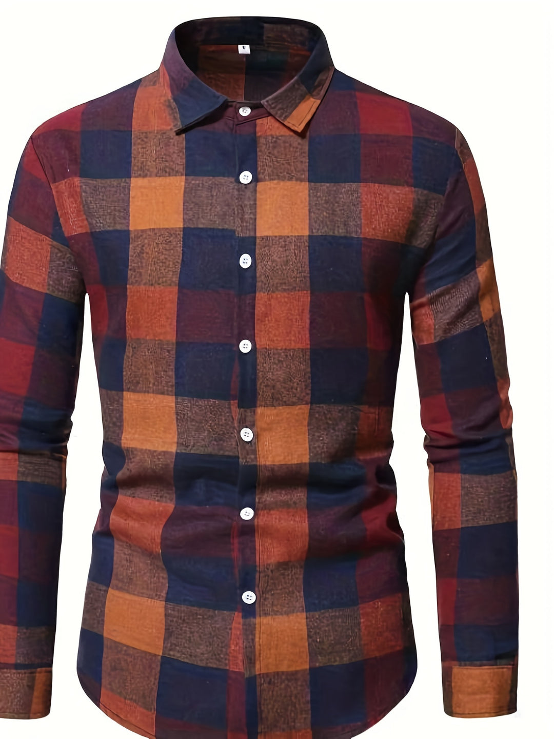 Plaid Pattern Men's Casual Retro Long Sleeve Button Up Shirt For Spring Fall Outdoor