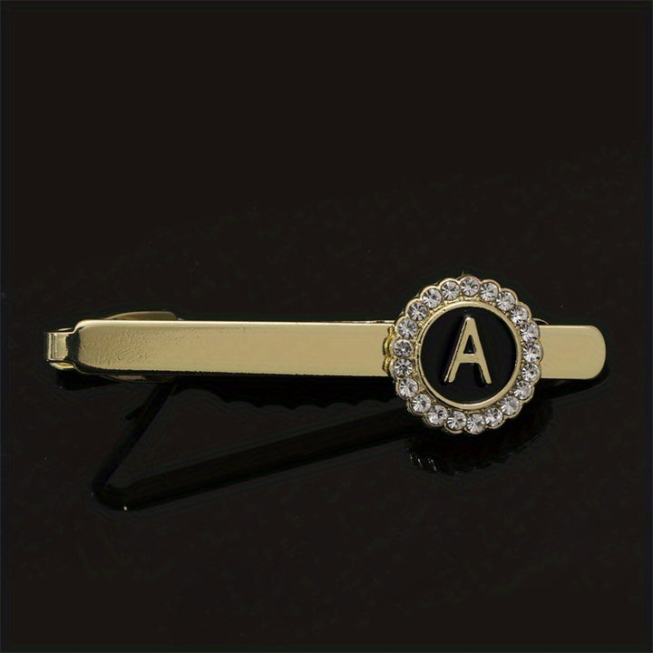 Men's Tie Clip Zirconia Initial Letter Lapel Clip Tie Clip Tie Accessories