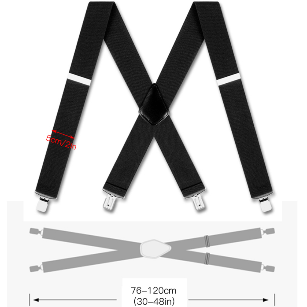 Men's Casual X-shape Adjustable Elastic Suspenders Braces