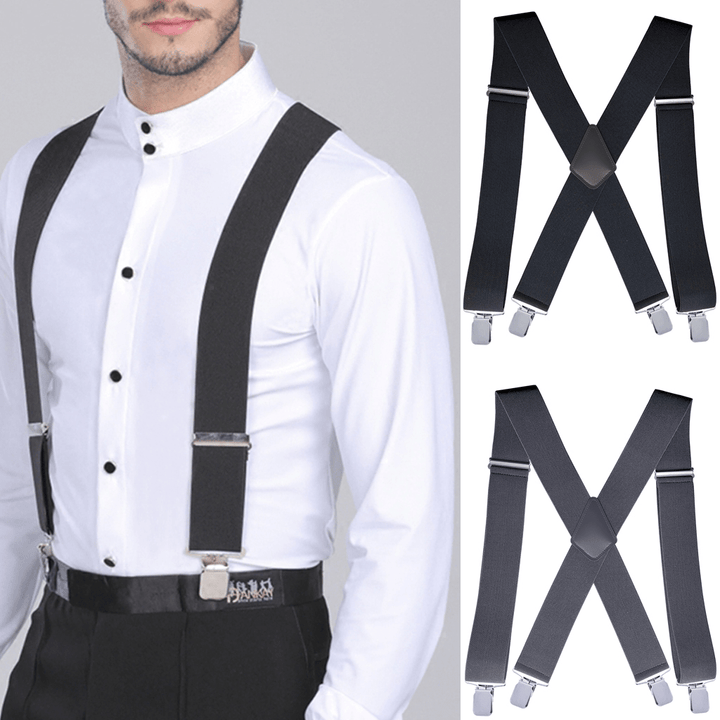 Men's Casual X-shape Adjustable Elastic Suspenders Braces