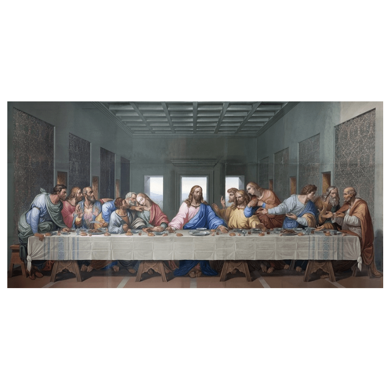 1pc, The Last Supper Canvas Wall Art Poster, Leonardo Da Vinci Classic Oil Painting On Canvas Print And Museum Quality Framed Gallery Wrap Artwork Stretched Ready To Hang