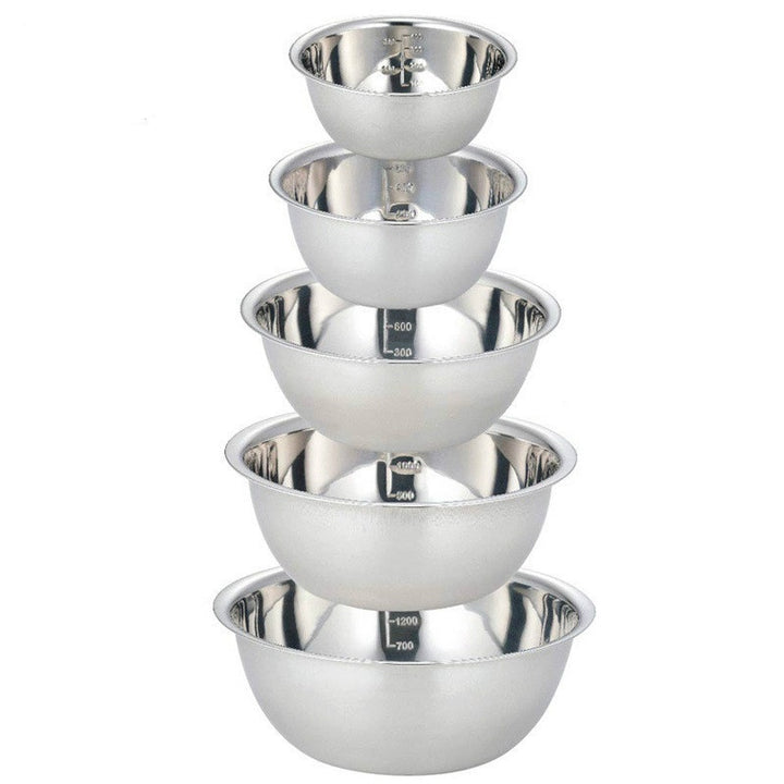 5pcs Non-Slip Stainless Steel Mixing Bowls Set - Perfect for Kitchen Cooking and Baking - Nesting Design for Easy Storage