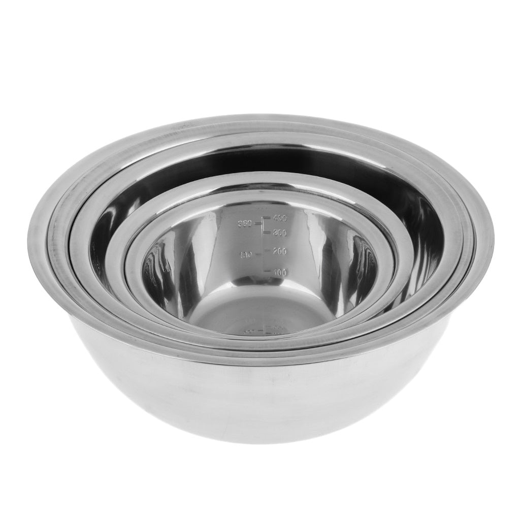 5pcs Non-Slip Stainless Steel Mixing Bowls Set - Perfect for Kitchen Cooking and Baking - Nesting Design for Easy Storage