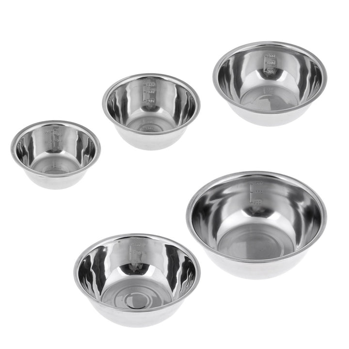 5pcs Non-Slip Stainless Steel Mixing Bowls Set - Perfect for Kitchen Cooking and Baking - Nesting Design for Easy Storage