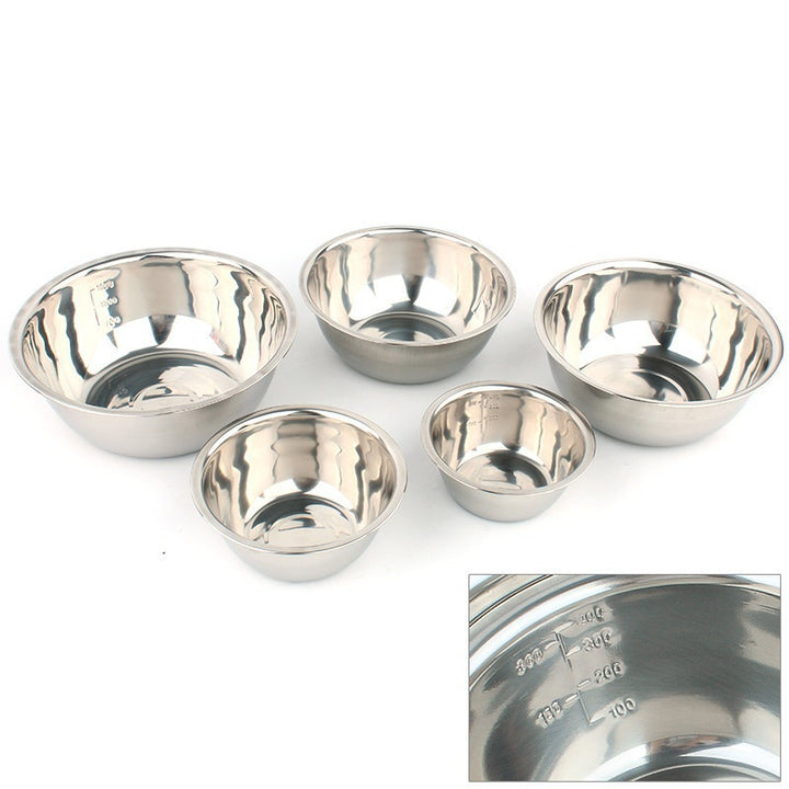 5pcs Non-Slip Stainless Steel Mixing Bowls Set - Perfect for Kitchen Cooking and Baking - Nesting Design for Easy Storage