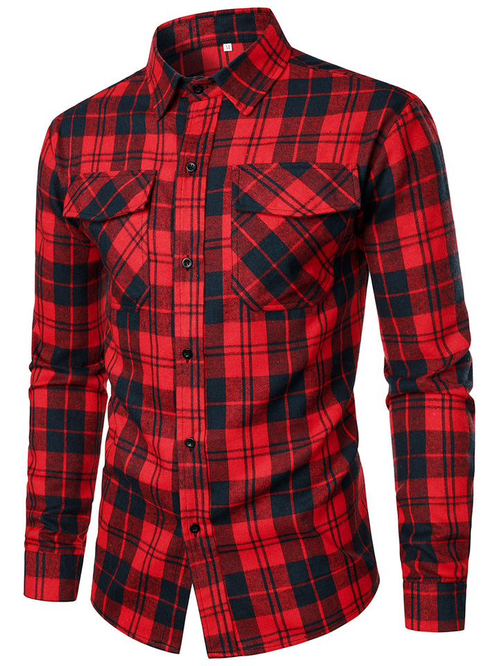 Classic Design Plaid Print Men's Casual Button Up Long Sleeve Shirt, Men's Clothes For Spring Summer Autumn, Tops For Men