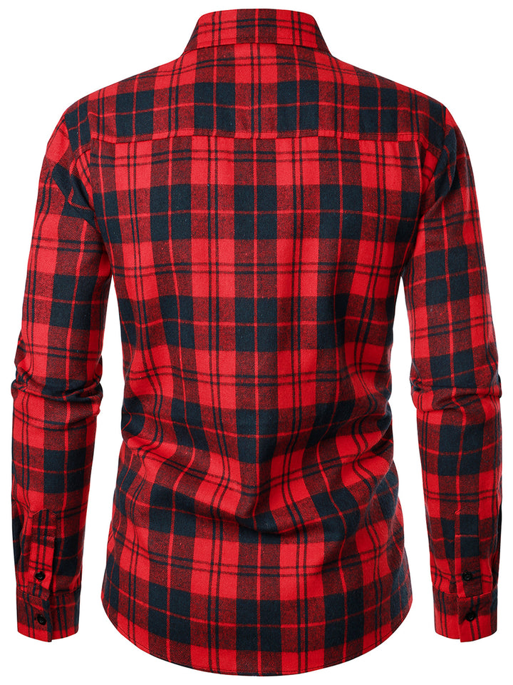 Classic Design Plaid Print Men's Casual Button Up Long Sleeve Shirt, Men's Clothes For Spring Summer Autumn, Tops For Men