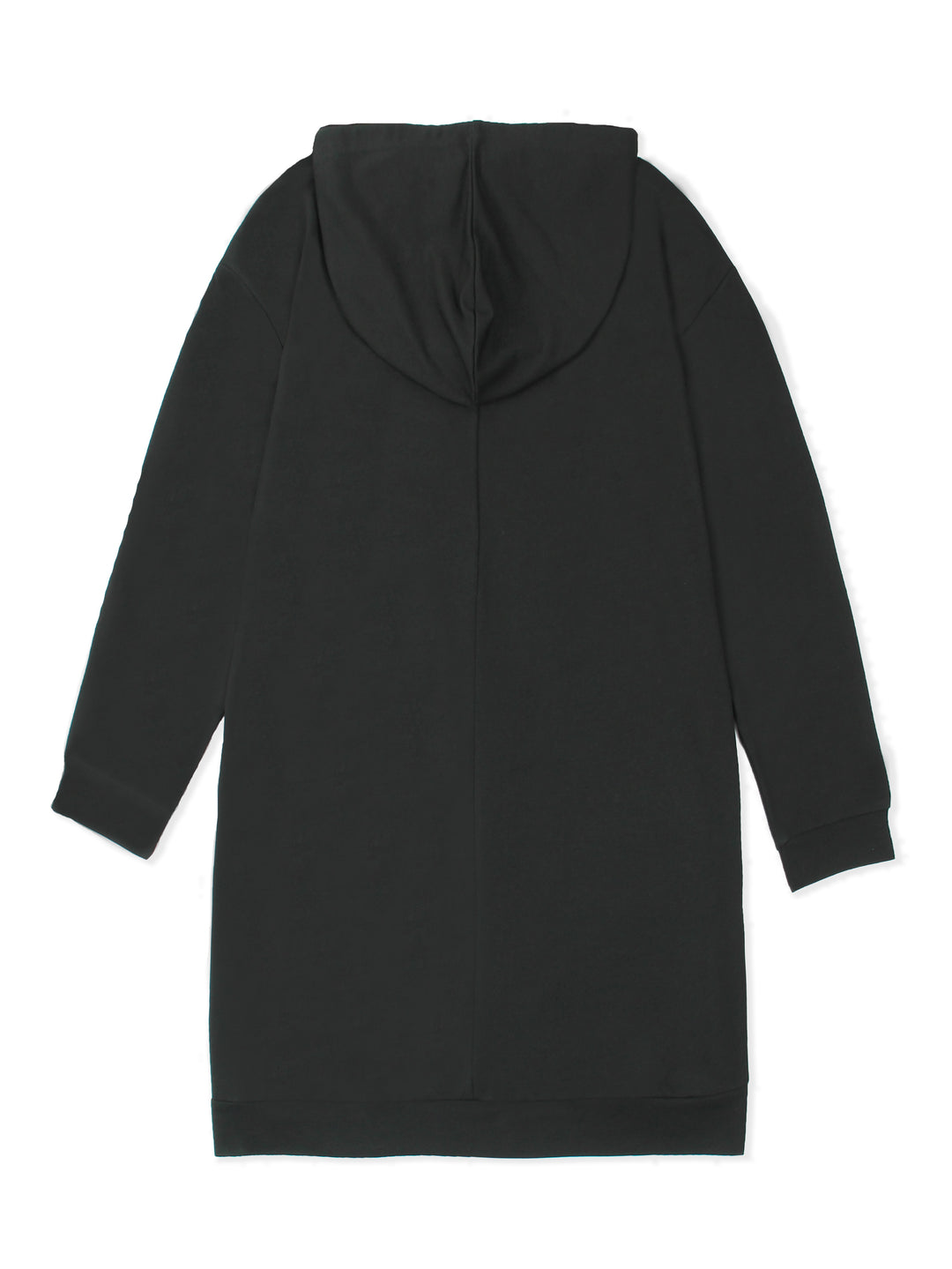 Plus Size Valentine's Day Letter Print Hooded Dress, Drawstring Casual Hooded Sweatshirt Dress For Fall & Spring, Women's Clothing