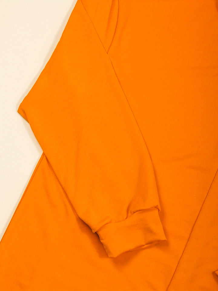 Plus Size Valentine's Day Letter Print Hooded Dress, Drawstring Casual Hooded Sweatshirt Dress For Fall & Spring, Women's Clothing