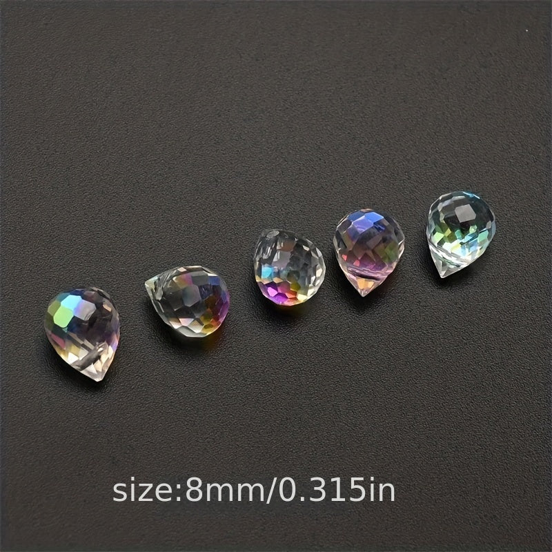 8mm 20pcs Austria AB Color Crystal Strawberry Beads Shiny Faceted Glass Beads For DIY Wedding Dress Jewelry Making Accessories