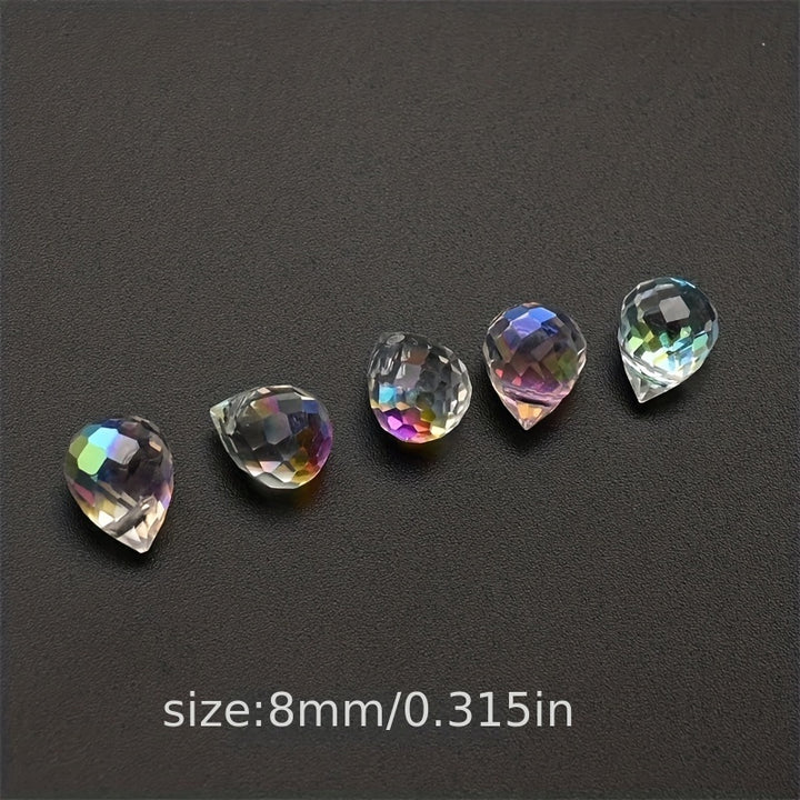 8mm 20pcs Austria AB Color Crystal Strawberry Beads Shiny Faceted Glass Beads For DIY Wedding Dress Jewelry Making Accessories