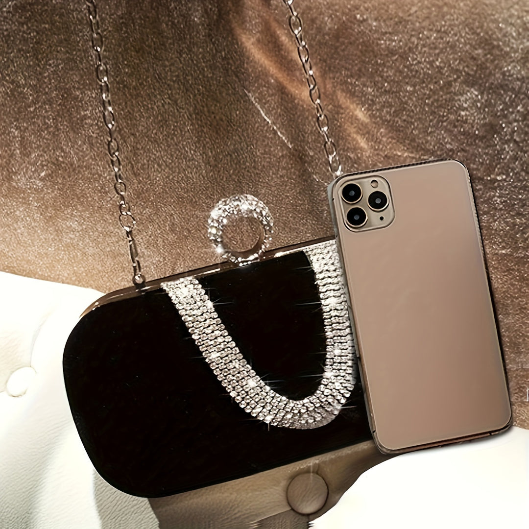 Women's Mini Rhinestone Clutch Bag. Shiny Banquet Bag, Suitable For Wedding Prom, Dinner, Any Party!