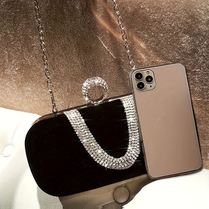 Women's Mini Rhinestone Clutch Bag. Shiny Banquet Bag, Suitable For Wedding Prom, Dinner, Any Party!