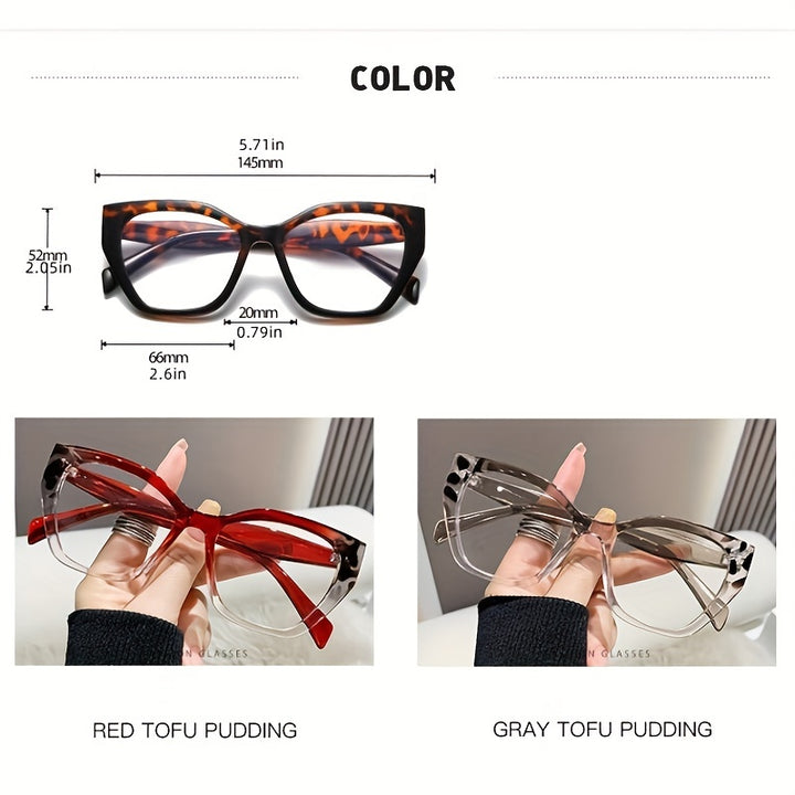 Blue Light Blocking Glasses Jelly Tortoiseshell Cat Eye Clear Lens Anti Eyestrain Glasses For Women