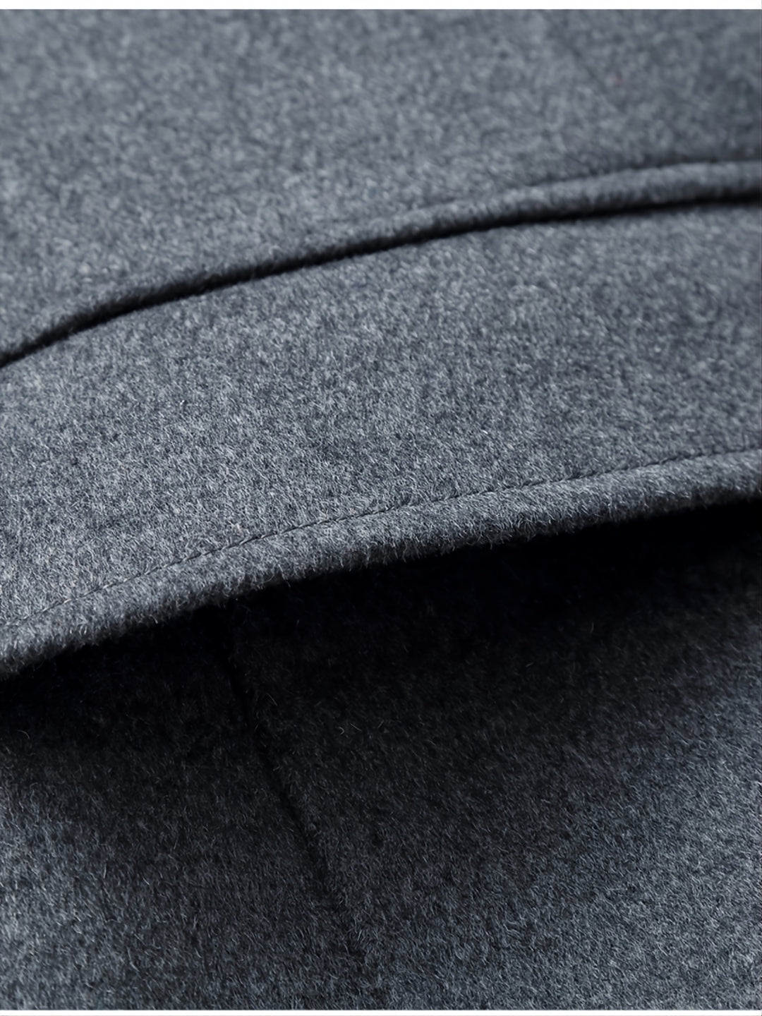 Men's Mid Length Lapel Solid Color Wool Coat, Winter Warm Soft Outdoor Windbreaker Jacket