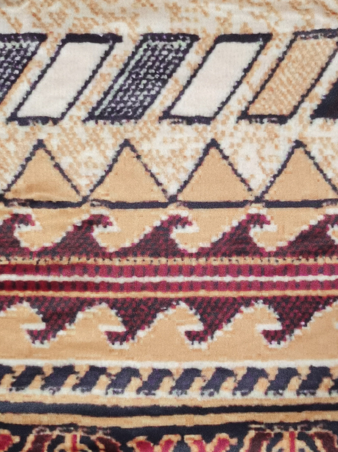 Plus Size Boho Dress, Women's Plus Southwestern Print Half Sleeve V Neck Slight Stretch Maxi Dress