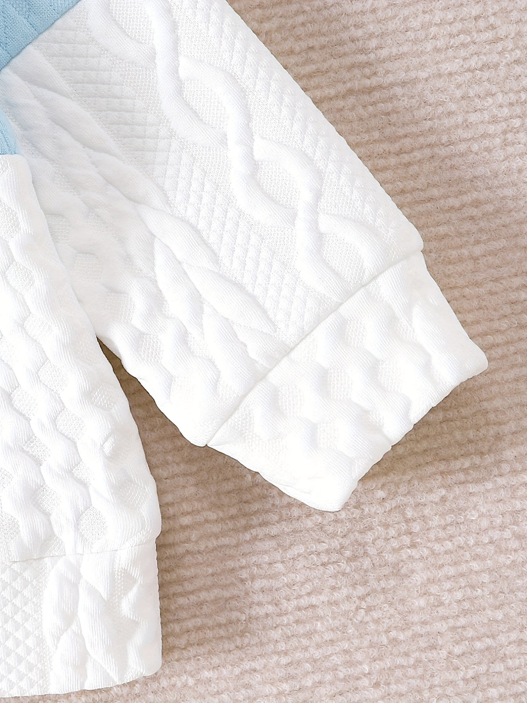 Toddler Baby Boys Stylish Outfit - Long Sleeve Stitching Pullover + Ripped Jeans Set