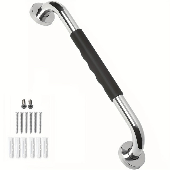 1Set Shower Grab Bar, Home Bathroom Grab Bar, SUS 304 Stainless Steel, Shower Handle, Bath Handle, Grab Bars Senior For Bathroom, Safety Bathroom Assist Handle, Bathroom Handicap Safety Grab Bar, For Bathtubs & Showers, 12/16/20 Inches