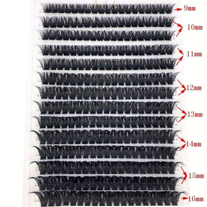 80D Faux Mink Eyelashes 280 Cluster 0.07mm D Curled 9-16mm Mixed Natural Eyelash Extension 3D Russian Strip Personal Eyelash Makeup Tool