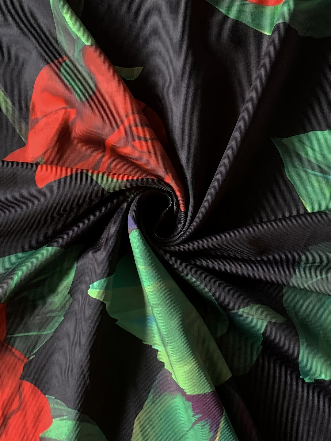 Plus Size Elegant Dress, Women's Plus Rose Print Long Sleeve Mock Neck Bodycon Midi Dress