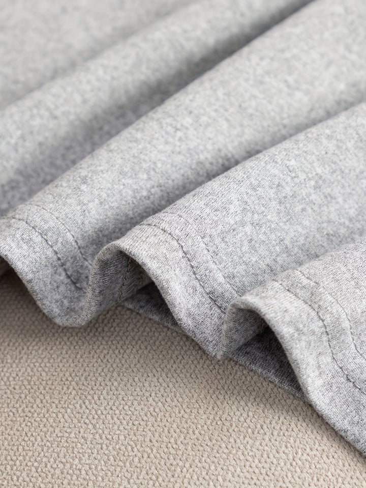 Plus Size Valentine's Day Casual Lounge Dress, Women's Plus Plaid Heart & Letter Print Long Sleeve Tee Nightdress