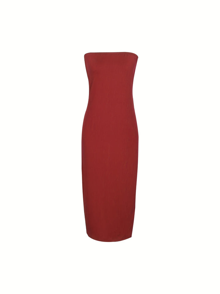 Plus Size Sexy Outfits Two Piece Set, Women's Plus Solid Long Sleeve Open Front Cardigan & Bodycon Tube Dress Outfits Two Piece Set