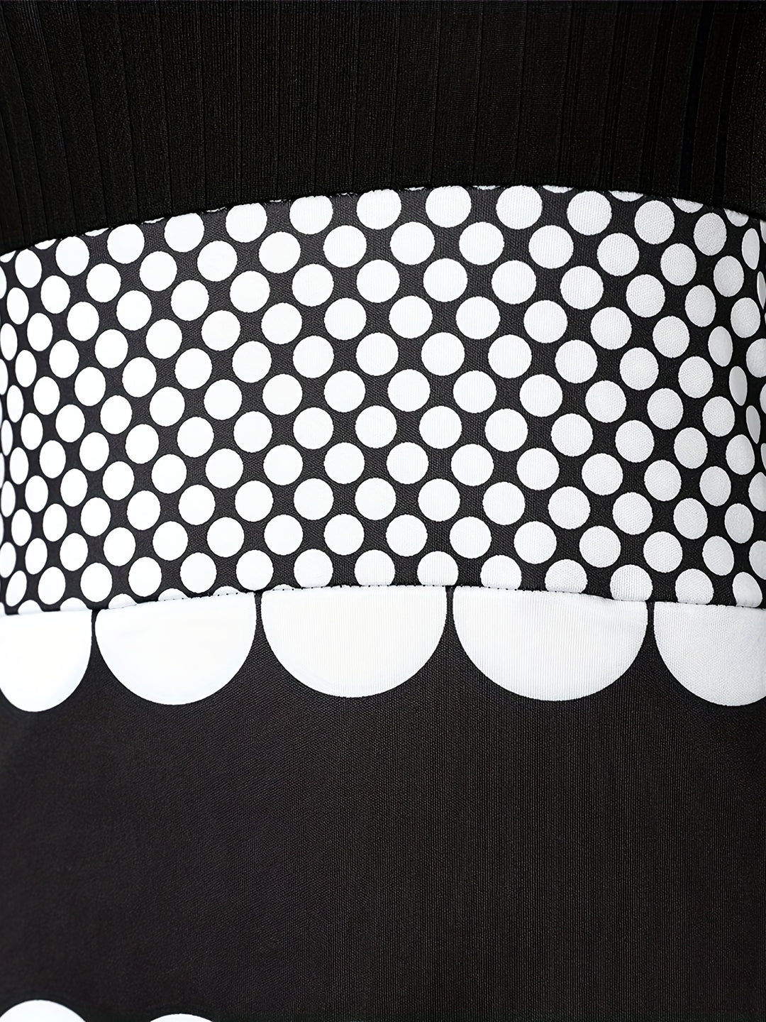 Polka Dot Print Split Dress, Elegant High Neck Long Sleeve Dress, Women's Clothing