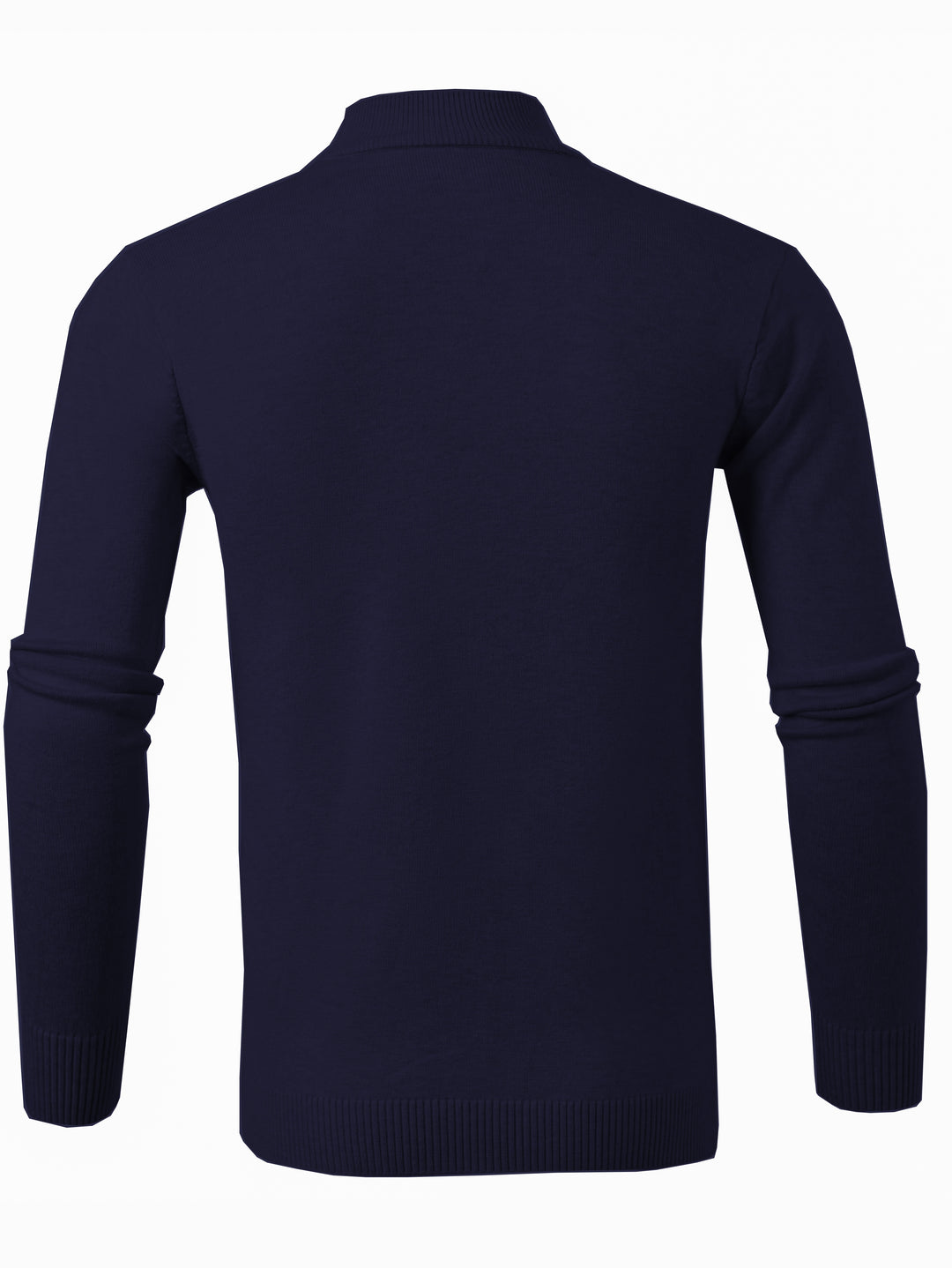 Mock Neck Knitted Slim Solid Sweater, Men's Casual Warm Solid High Stretch Pullover Sweater For Fall Winter