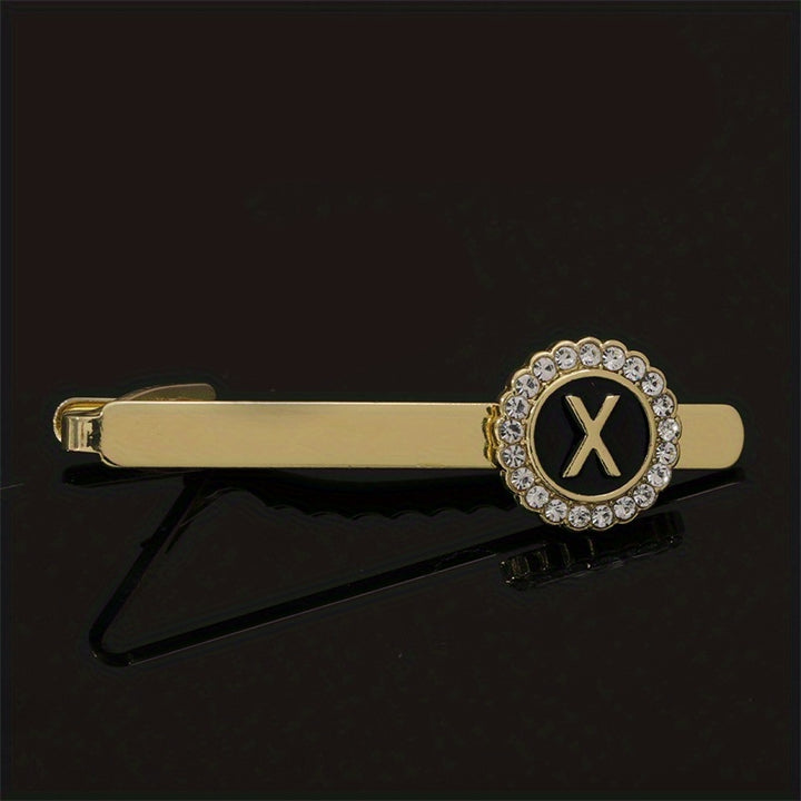 Men's Tie Clip Zirconia Initial Letter Lapel Clip Tie Clip Tie Accessories