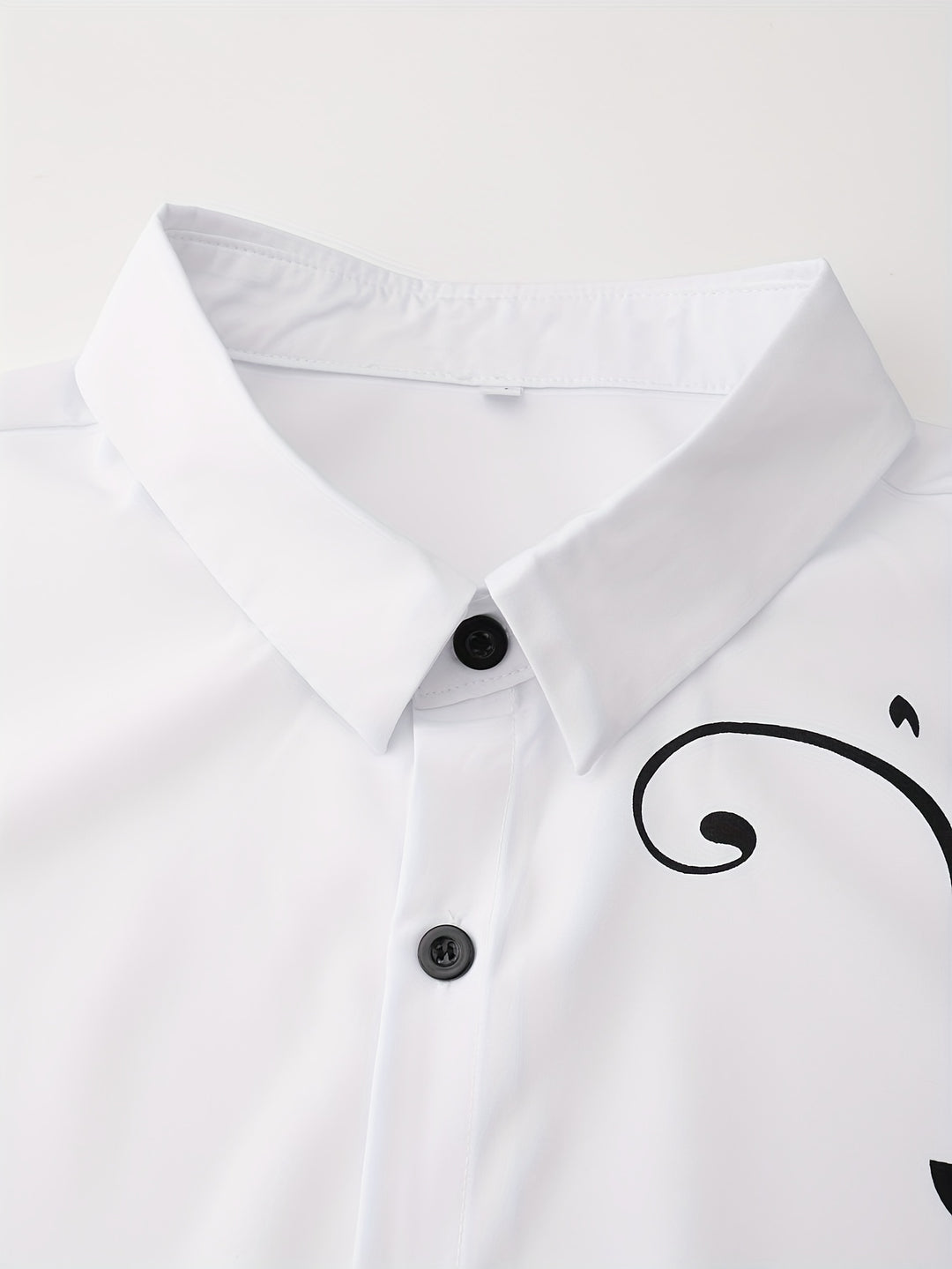 Simple Print Men's All-match Casual Long Sleeve Lapel Shirt, Spring Fall